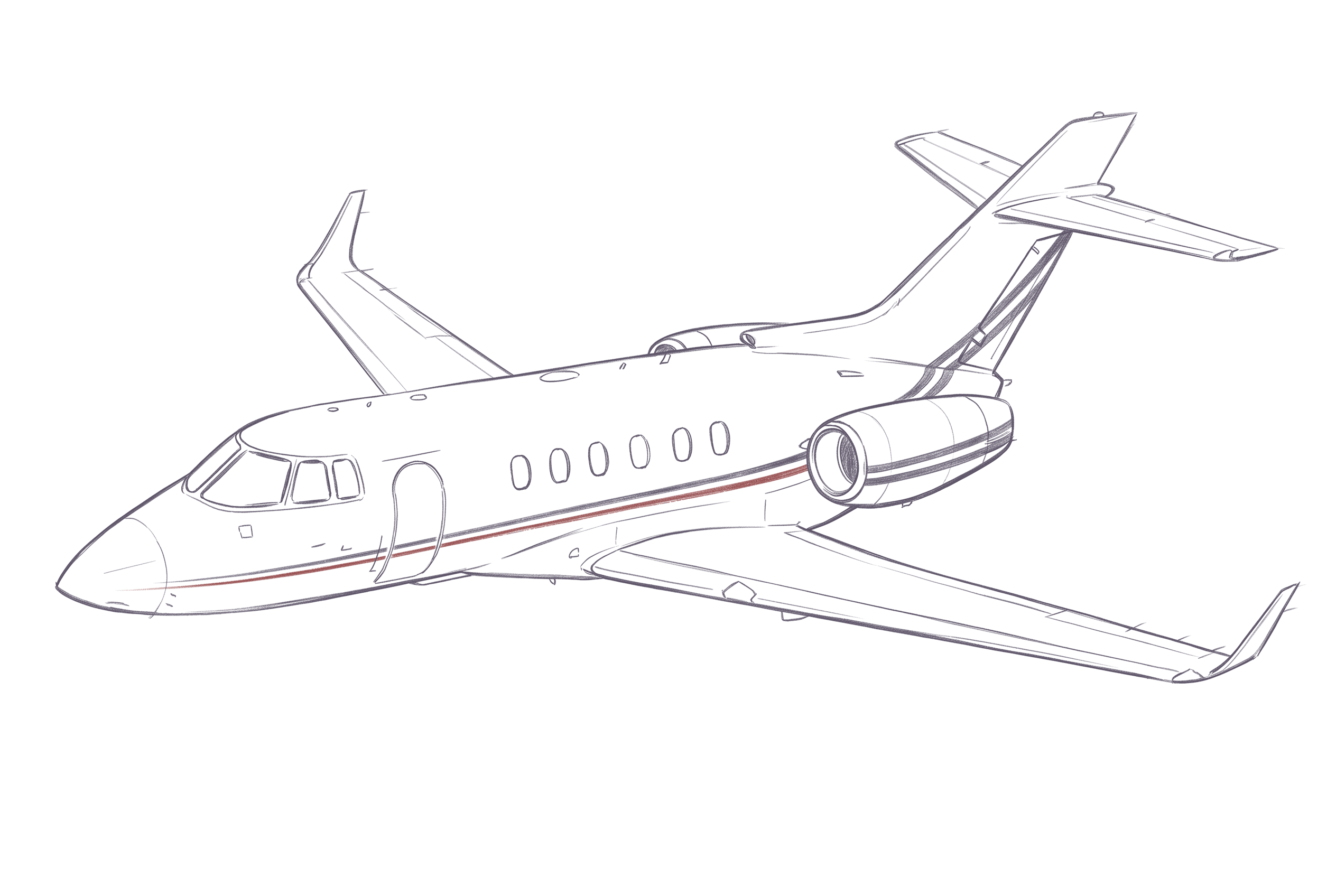 Hawker 900XP line illustration, representative of Hawker 1000A